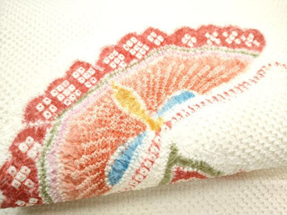 平和屋着物●名門　藤娘きぬたや・総絞り　九寸名古屋帯　舞蝶文　正絹　逸品　CABI9141hy