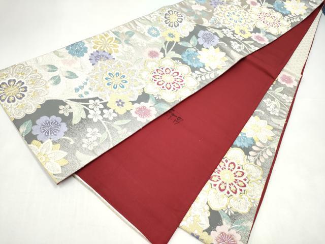 平和屋着物●六通柄袋帯　正倉院花文　金銀糸　正絹　逸品　CABI9152hy