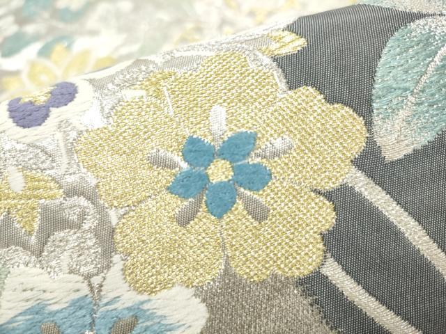 平和屋着物●六通柄袋帯　正倉院花文　金銀糸　正絹　逸品　CABI9152hy