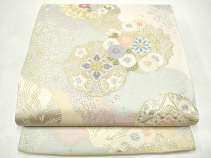 平和屋着物●六通柄袋帯　唐織　正倉院花文　金銀糸　正絹　逸品　CABI9156hy