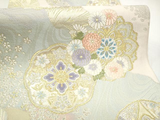 平和屋着物●六通柄袋帯　唐織　正倉院花文　金銀糸　正絹　逸品　CABI9156hy