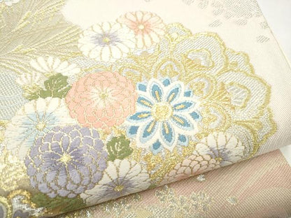 平和屋着物●六通柄袋帯　唐織　正倉院花文　金銀糸　正絹　逸品　CABI9156hy