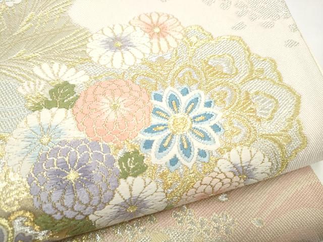 平和屋着物●六通柄袋帯　唐織　正倉院花文　金銀糸　正絹　逸品　CABI9156hy