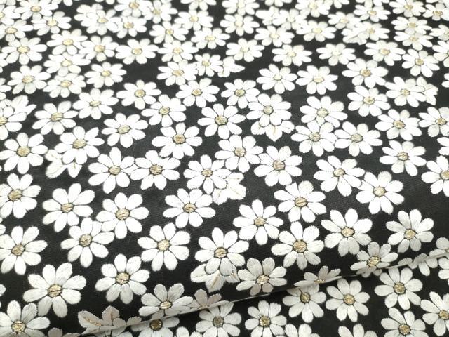 平和屋着物●袋帯　総刺繍　舞花文　黒地　金糸　正絹　逸品　CABI9159hy
