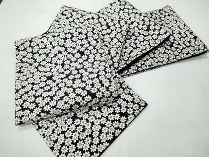 平和屋着物●袋帯　総刺繍　舞花文　黒地　金糸　正絹　逸品　CABI9159hy