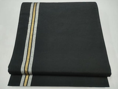 平和屋着物●両面　全通柄袋帯　馬　黒地　金糸　正絹　逸品　CABI9164hy