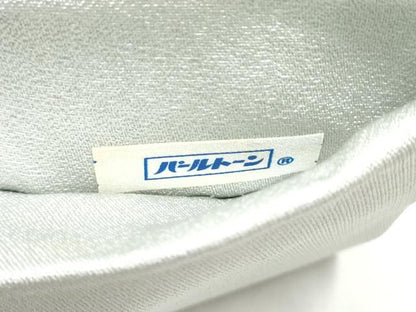 平和屋着物●太鼓柄袋帯　総刺繍　花唐草文　銀通し地　正絹　逸品　CABI9165hy