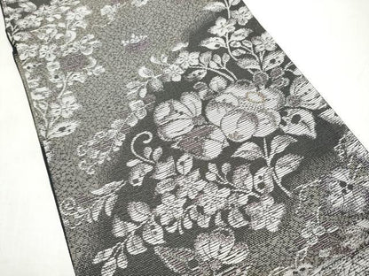 平和屋着物●西陣　志織謹製　六通柄袋帯　枝花文　証紙付き　正絹　逸品　未使用　CABI9172hy
