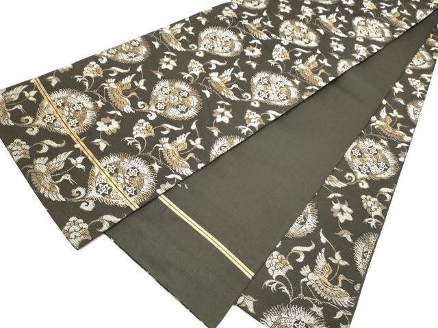 平和屋着物●全通柄　本袋帯　飛鶴更紗花文　金糸　松坂屋扱い　正絹　逸品　CABI9177hy