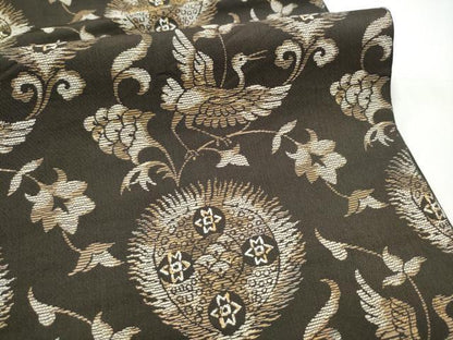 平和屋着物●全通柄　本袋帯　飛鶴更紗花文　金糸　松坂屋扱い　正絹　逸品　CABI9177hy
