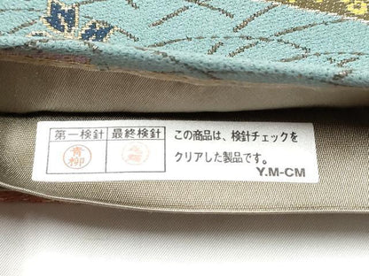 平和屋着物●西陣　白綾苑大庭　六通柄袋帯　松竹梅花文　金糸　正絹　逸品　CABI9180hy