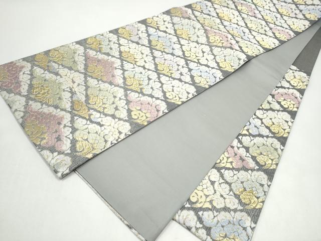 平和屋着物●六通柄袋帯　唐織　菱唐草文　金糸　正絹　逸品　CABI9181hy