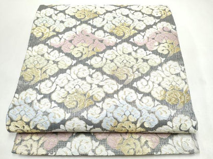 平和屋着物●六通柄袋帯　唐織　菱唐草文　金糸　正絹　逸品　CABI9181hy