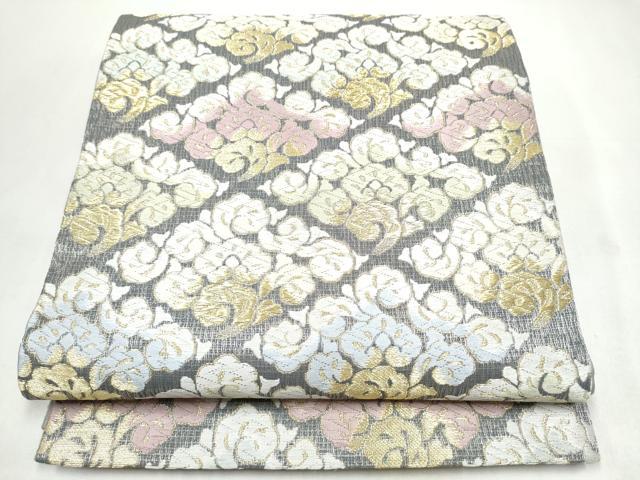 平和屋着物●六通柄袋帯　唐織　菱唐草文　金糸　正絹　逸品　CABI9181hy