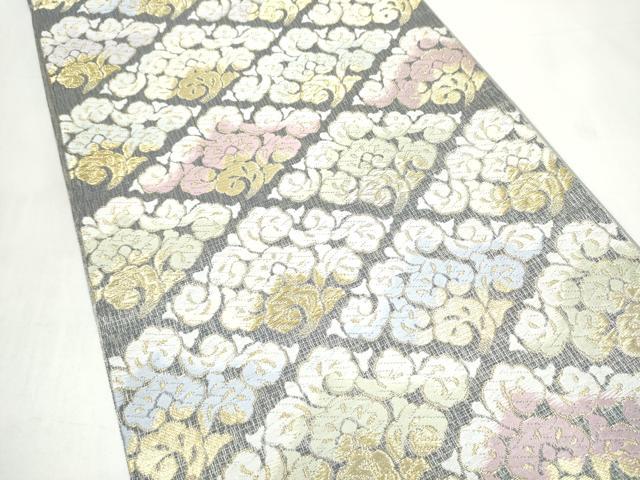 平和屋着物●六通柄袋帯　唐織　菱唐草文　金糸　正絹　逸品　CABI9181hy