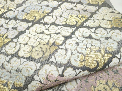 平和屋着物●六通柄袋帯　唐織　菱唐草文　金糸　正絹　逸品　CABI9181hy