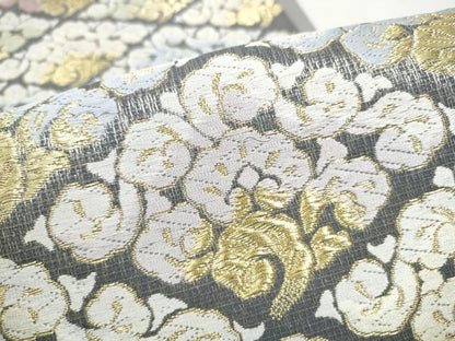 平和屋着物●六通柄袋帯　唐織　菱唐草文　金糸　正絹　逸品　CABI9181hy