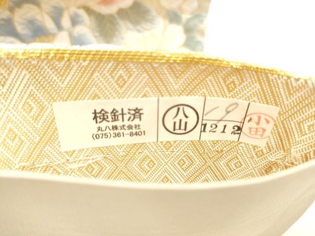 平和屋着物●六通柄袋帯　唐織　草花文　金糸　正絹　逸品　CABI9188hy