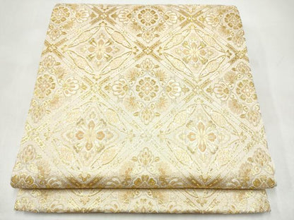 平和屋着物●六通柄袋帯　唐織　天井花文　金銀糸　正絹　逸品　CABI9189hy