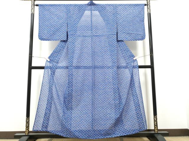 平和屋着物＊夏物　小紋　絽　梅尽くし　洗える着物　CABI9191hy