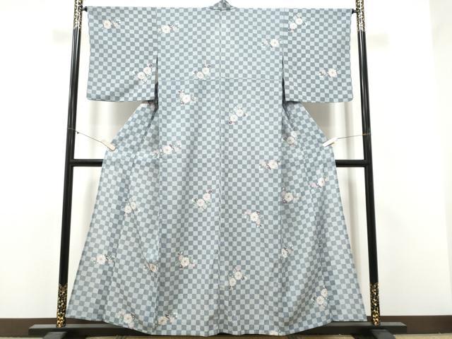 平和屋着物＊夏物　小紋　紗　辻が花　洗える着物　CABI9197hy