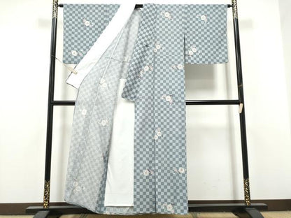 平和屋着物＊夏物　小紋　紗　辻が花　洗える着物　CABI9197hy