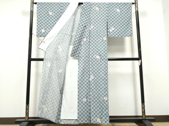 平和屋着物＊夏物　小紋　紗　辻が花　洗える着物　CABI9197hy