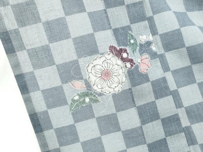 平和屋着物＊夏物　小紋　紗　辻が花　洗える着物　CABI9197hy