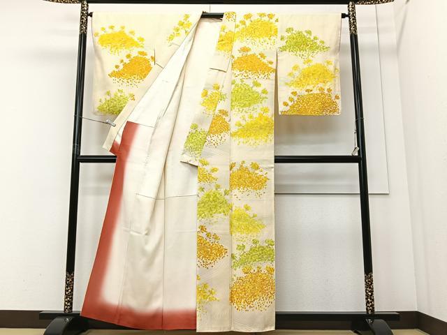 平和屋着物■上質な小紋　樹林文　正絹　逸品　CABI9224ua