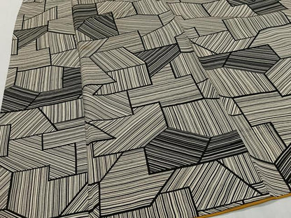 平和屋着物■上質な小紋　幾何学文　黒地　正絹　逸品　CABI9225ua