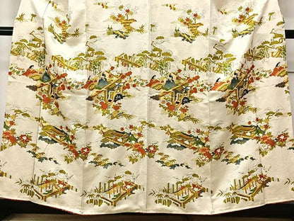 平和屋着物■訪問着　人物風景文　金糸　正絹　逸品　CABI9231ua