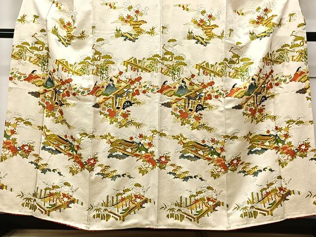 平和屋着物■訪問着　人物風景文　金糸　正絹　逸品　CABI9231ua
