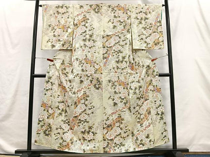 平和屋着物■上質な小紋　草花文　金彩　やまと誂製　正絹　逸品　未使用　CABI9233ua