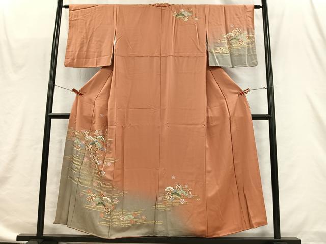 平和屋着物■訪問着　流水花松文　暈し染め　金彩　正絹　逸品　CABI9239ua