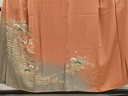 平和屋着物■訪問着　流水花松文　暈し染め　金彩　正絹　逸品　CABI9239ua