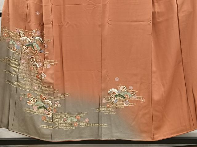 平和屋着物■訪問着　流水花松文　暈し染め　金彩　正絹　逸品　CABI9239ua