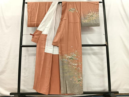 平和屋着物■訪問着　流水花松文　暈し染め　金彩　正絹　逸品　CABI9239ua