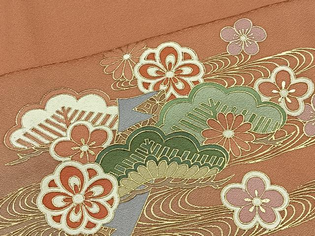 平和屋着物■訪問着　流水花松文　暈し染め　金彩　正絹　逸品　CABI9239ua