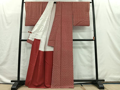 平和屋着物■上質な小紋　菊青海波　正絹　逸品　CABI9240ua