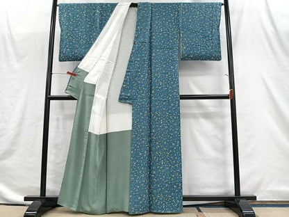 平和屋着物■上質な小紋　枝葉文　正絹　逸品　CABI9244ua