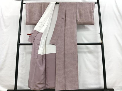 平和屋着物■上質な小紋　霞文　鬼しぼ縮緬　正絹　逸品　CABI9250ua