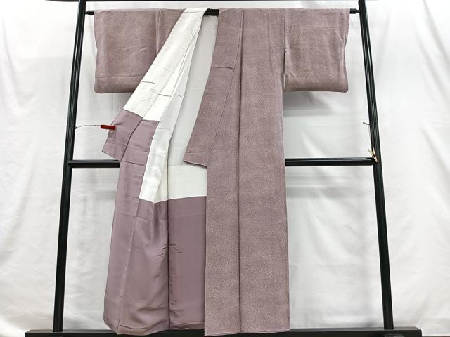 平和屋着物■上質な小紋　霞文　鬼しぼ縮緬　正絹　逸品　CABI9250ua