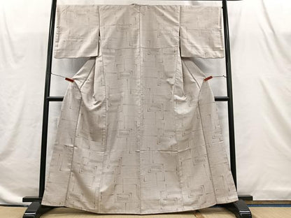 平和屋着物■本場大島紬　白大島　色紙重ね文　正絹　逸品　CABI9255ua
