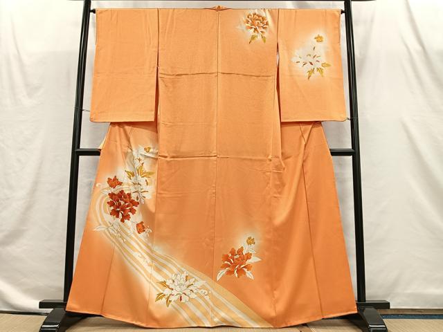 平和屋着物■訪問着　立波草花文　暈し染め　金彩　正絹　逸品　CABI9258ua