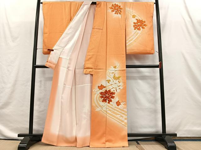 平和屋着物■訪問着　立波草花文　暈し染め　金彩　正絹　逸品　CABI9258ua