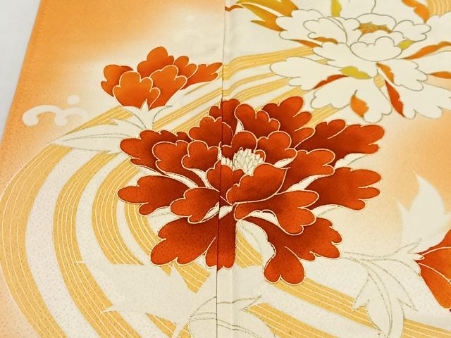 平和屋着物■訪問着　立波草花文　暈し染め　金彩　正絹　逸品　CABI9258ua