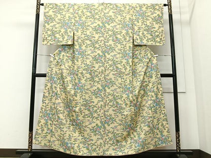 平和屋着物■上質な小紋　草花文　正絹　逸品　CABI9264ua