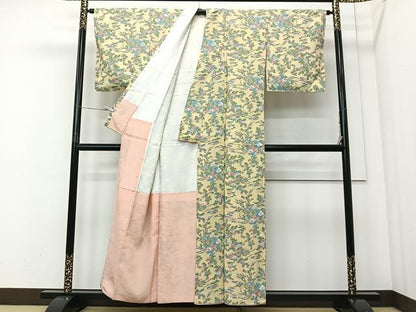 平和屋着物■上質な小紋　草花文　正絹　逸品　CABI9264ua