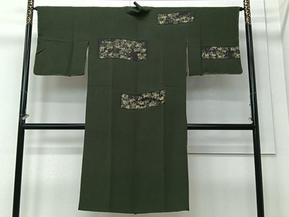 平和屋着物∞道中着　蔦の葉文　鬼しぼ縮緬　ロング丈　正絹　逸品　未使用　CABI9267ua