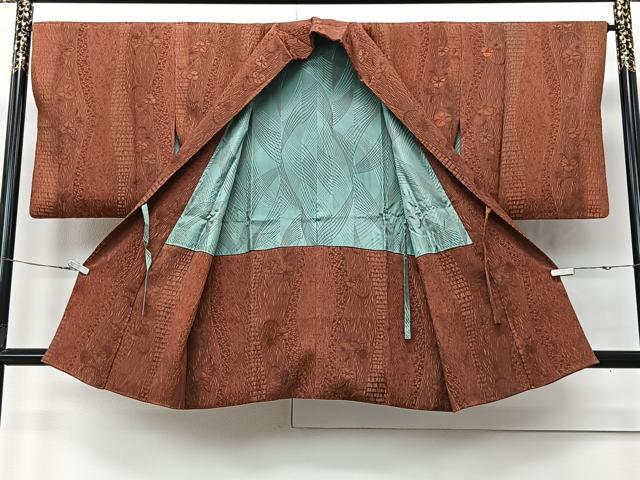 平和屋着物∞道中着　花唐草文　正絹　逸品　CABI9269ua
